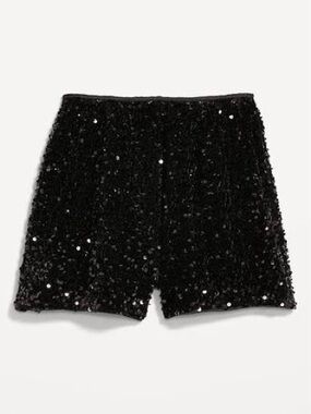 Old Navy High-Waisted Black Sequin Women’s Shorts 3 Inch Inseam NWT — L